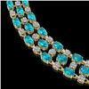 Image 3 : 38.99 ctw Swiss Topaz & Diamond Necklace 10K Yellow Gold - REF-427K3Y