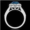 Image 2 : 2 ctw SI Certified Fancy Blue Diamond Solitaire Halo Ring 10k White Gold - REF-149K6Y