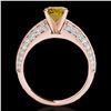 Image 2 : 1.58 ctw Certified SI Intense Yellow Diamond Antique Ring 10k Rose Gold - REF-211N4F