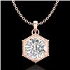 Image 1 : 0.82 ctw VS/SI Diamond Solitaire Art Deco Stud Necklace 18k Rose Gold - REF-218Y2X