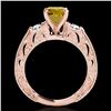 Image 2 : 1.38 ctw Certified SI Intense Yellow Diamond Antique Ring 10k Rose Gold - REF-177K3Y