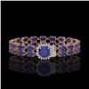 Image 1 : 19.85 ctw Sapphire & Diamond Bracelet 14K Rose Gold - REF-245M5G