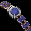 Image 2 : 19.85 ctw Sapphire & Diamond Bracelet 14K Rose Gold - REF-245M5G