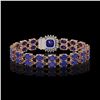 Image 3 : 19.85 ctw Sapphire & Diamond Bracelet 14K Rose Gold - REF-245M5G