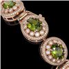 Image 3 : 44.22 ctw Tourmaline & Diamond Victorian Bracelet 14K Rose Gold - REF-1342H4R