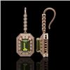 Image 2 : 13.4 ctw Tourmaline & Diamond Victorian Earrings 14K Rose Gold - REF-375A3N