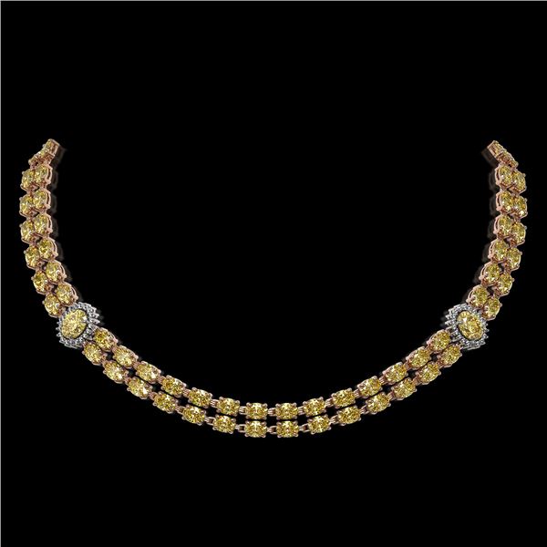 31.4 ctw Citrine & Diamond Necklace 14K Rose Gold - REF-454G5W