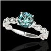 Image 1 : 1.5 ctw SI Certified Fancy Blue Diamond Solitaire Ring 10k White Gold - REF-163Y6X