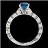 Image 2 : 1.5 ctw SI Certified Fancy Blue Diamond Solitaire Ring 10k White Gold - REF-163Y6X