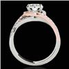 Image 2 : 1.5 ctw Certified Diamond Solitaire Halo Ring 10k 2Tone Gold - REF-197A8N