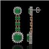 Image 2 : 19.88 ctw Emerald & Diamond Earrings 14K Rose Gold - REF-336W4H