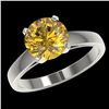 Image 2 : 2.50 ctw Certified Intense Yellow Diamond Solitaire Ring 10k White Gold - REF-564K5Y