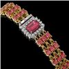 Image 2 : 25.49 ctw Tourmaline & Diamond Bracelet 14K Yellow Gold - REF-354Y5X