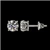 Image 2 : 1.05 ctw Certified Quality Diamond Stud Earrings 10k White Gold - REF-72H3R