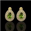 Image 1 : 9.54 ctw Tourmaline & Diamond Victorian Earrings 14K Yellow Gold - REF-225H8R