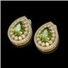 Image 2 : 9.54 ctw Tourmaline & Diamond Victorian Earrings 14K Yellow Gold - REF-225H8R