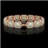 Image 2 : 24.37 ctw Opal & Diamond Micro Pave Halo Bracelet 10k Rose Gold - REF-372R8K