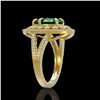 Image 3 : 5.12 ctw Certified Emerald & Diamond Victorian Ring 14K Yellow Gold - REF-178M2G