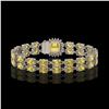 Image 3 : 14.21 ctw Citrine & Diamond Bracelet 14K White Gold - REF-178A2N