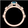 Image 3 : 1.03 ctw Fancy Intense Blue Diamond Art Deco Ring 18k Rose Gold - REF-114W5H