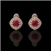 Image 1 : 4.99 ctw Certified Ruby & Diamond Victorian Earrings 14K Rose Gold - REF-124W8H