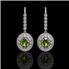 Image 1 : 8.45 ctw Tourmaline & Diamond Victorian Earrings 14K White Gold - REF-250G8W