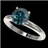 Image 1 : 2 ctw Certified Intense Blue Diamond Engagment Ring 10k White Gold - REF-281F9M