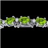 Image 1 : 19.7 ctw Peridot & VS/SI Diamond Eternity Bracelet 10k White Gold - REF-118M5G