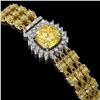 Image 2 : 25.15 ctw Citrine & Diamond Bracelet 14K Yellow Gold - REF-281G8W