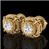 Image 1 : 1.11 ctw VS/SI Diamond Solitaire Art Deco Stud Earrings 18k Yellow Gold - REF-254Y5X