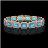 Image 1 : 35.61 ctw Swiss Topaz & Diamond Micro Pave Halo Bracelet 10k Rose Gold - REF-337H3R