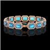 Image 2 : 35.61 ctw Swiss Topaz & Diamond Micro Pave Halo Bracelet 10k Rose Gold - REF-337H3R