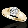 Image 1 : 1 ctw Certified Diamond Solitaire Ring 10k Yellow Gold - REF-177H3R