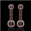 Image 1 : 18.92 ctw Garnet & Diamond Earrings 14K Yellow Gold - REF-231H5R