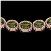 Image 3 : 31.1 ctw Tourmaline & Diamond Micro Pave Halo Necklace 10k Rose Gold - REF-600Y2X