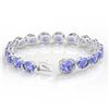 Image 3 : 75 ctw Tanzanite & Micro Pave Diamond Bracelet 14k White Gold - REF-1236W4H
