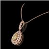 Image 3 : 4.17 ctw Canary Citrine & Diamond Victorian Necklace 14K Rose Gold - REF-127R3K