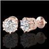 Image 2 : 2.04 ctw VS/SI Diamond Solitaire Art Deco Stud Earrings 18k Rose Gold - REF-361G8W