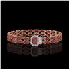 Image 1 : 19.07 ctw Ruby & Diamond Bracelet 14K Rose Gold - REF-236G4W