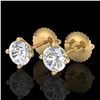Image 1 : 1.01 ctw VS/SI Diamond Solitaire Art Deco Stud Earrings 18k Yellow Gold - REF-121M5G