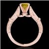 Image 2 : 1.25 ctw Certified SI Intense Yellow Diamond Antique Ring 10k Rose Gold - REF-184R3K