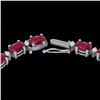 Image 1 : 35 ctw Ruby & VS/SI Diamond Certified Eternity Necklace 10k White Gold - REF-229W3H