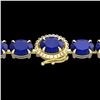 Image 1 : 23.25 ctw Sapphire & VS/SI Diamond Micro Pave Bracelet 14k Yellow Gold - REF-149H3R