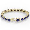 Image 3 : 23.25 ctw Sapphire & VS/SI Diamond Micro Pave Bracelet 14k Yellow Gold - REF-149H3R