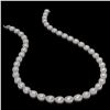 Image 2 : 28.74 ctw Pear Cut Diamond Micro Pave Necklace 18K White Gold - REF-3951A8N
