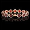 Image 2 : 17.45 ctw Garnet & Diamond Micro Pave Halo Bracelet 10k Rose Gold - REF-283M5G