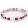 Image 3 : 17.25 ctw Pink Tourmaline & Diamond Micro Bracelet 14k White Gold - REF-218H2R