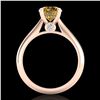 Image 3 : 1.6 ctw Intense Fancy Yellow Diamond Art Deco Ring 18k Rose Gold - REF-216R8K