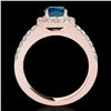 Image 2 : 1.5 ctw SI Certified Fancy Blue Diamond Solitaire Halo Ring 10k Rose Gold - REF-163R6K
