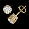 Image 1 : 1.85 ctw VS/SI Diamond Solitaire Art Deco Stud Earrings 18k Yellow Gold - REF-261K8Y
